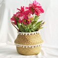 thumbnail image 3 of Handmade Bamboo Storage Baskets Foldable Laundry Straw Wicker Rattan Seagrass Belly Garden Flower Pot Planter Basket Clothes Laundry Baskets (Color : E, Size : 32CM), 3 of 7
