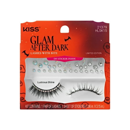 KISS Halloween False Eyelashes, ‘Lustrous Shine’, 10mm-14mm, Light Volume, 1 Pair KISS Lashes