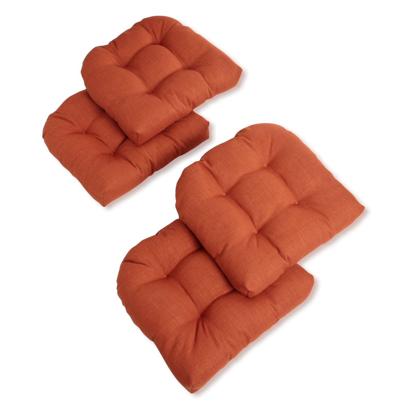 Blazing Needles Reo Solid UShaped Outdoor Chair Cushion Set of 4