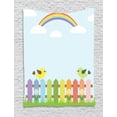 thumbnail image 1 of Vintage Rainbow Tapestry, Birds on a Colorful Fence on Checkered Squares Gingham Pattern Background, Wall Hanging for Bedroom Living Room Dorm Decor, 40W X 60L Inches, Multicolor, by Ambesonne, 1 of 2