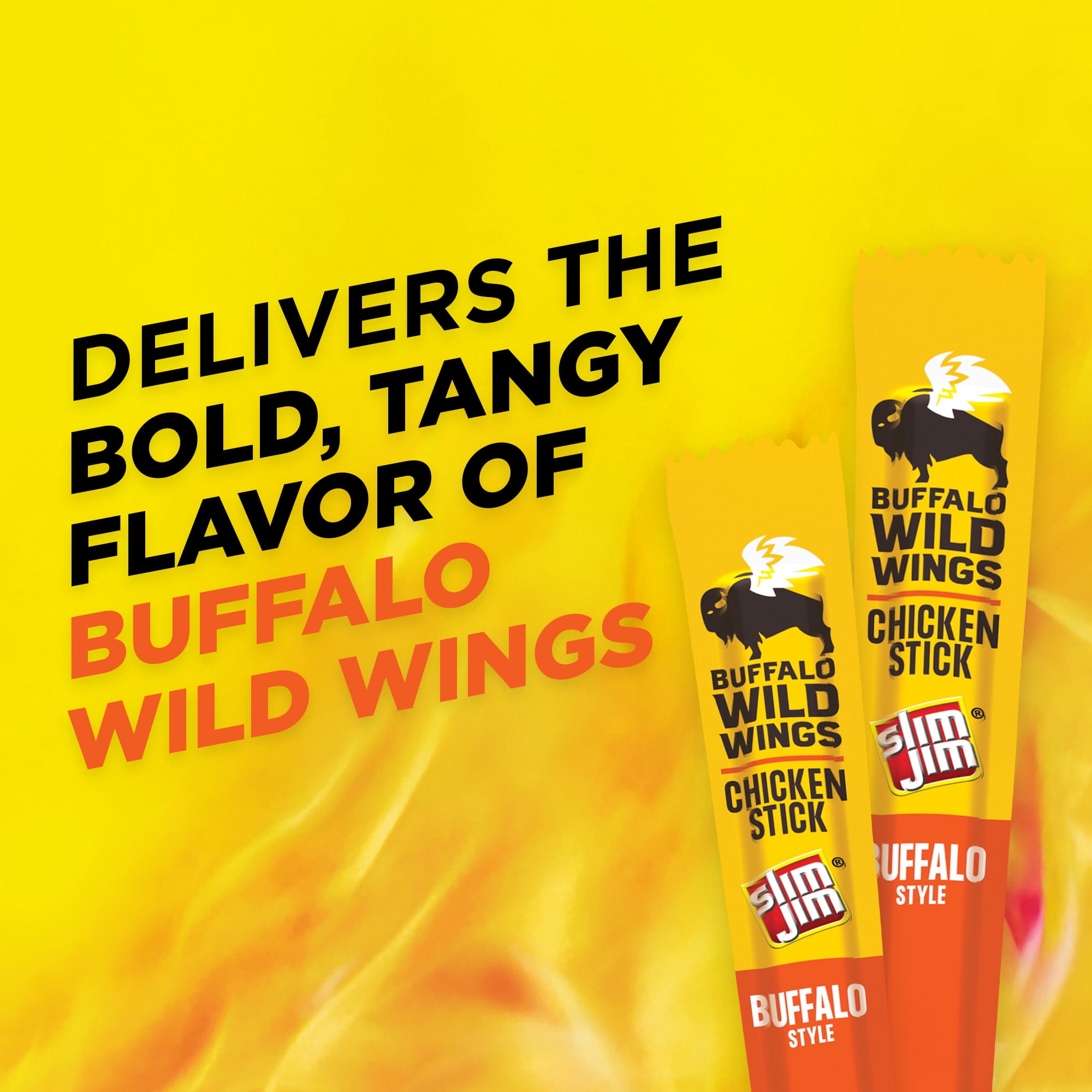 (7 pack) Slim Jim Chicken Jerky Sticks, Buffalo Wild Wings Buffalo Style, 7g Protein per Serving, 0.28 oz. (14 Count)