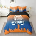 thumbnail image 2 of Erosebridal American City New York Bedding Sets King Size, Football Soccer Comforter Sets with Sheets, Sports Theme Reversible Bed Set, Breathable Bedroom Decor, 7pcs, 2 of 6