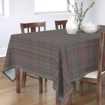 

Cotton Sateen Tablecloth 70 x 144 - Preppy Plaid Fall Tartan Print Custom Table Linens by Spoonflower