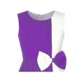 thumbnail image 4 of Girls Dress Color Block Contrast Bow Tie Purple White Party 12, 4 of 6