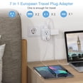 thumbnail image 3 of Adaptador de enchufe de viaje TESSAN de EE. UU. a Europa con 4 salidas y 3 USB, 3 of 6