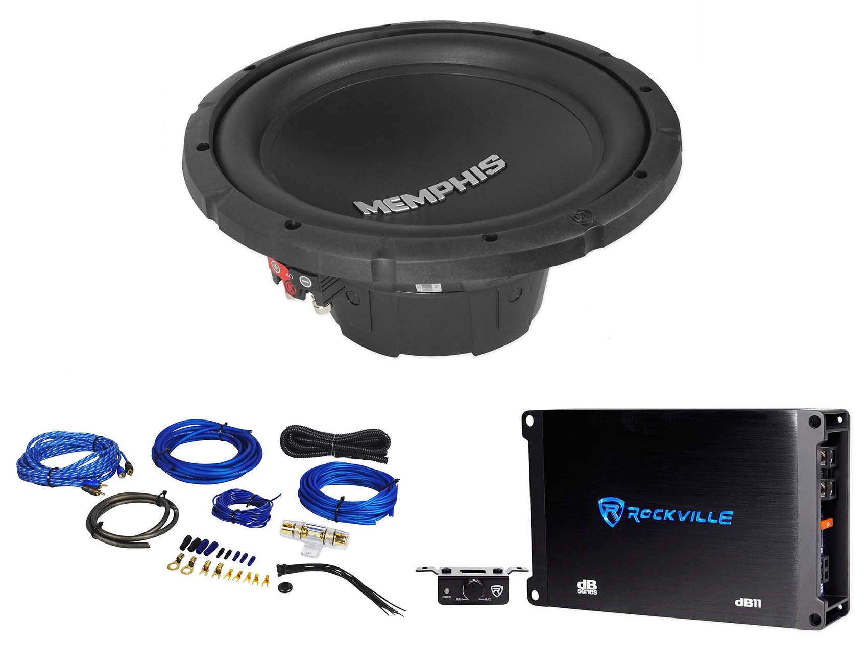 Memphis Audio SRX1244 12" 500w SRX Car DVC Subwoofer Sub+Mono Amplifier