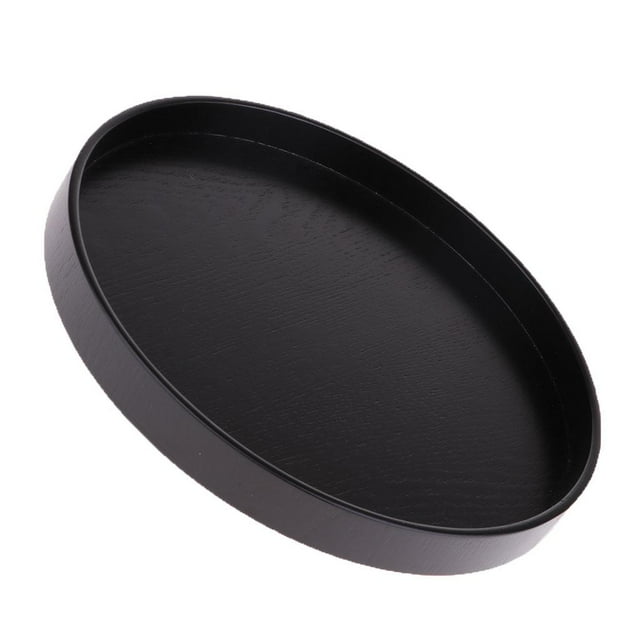Bandeja de madera para servir Bandeja de madera, muy decorativa, redonda Para comida, café Los 33x2cm