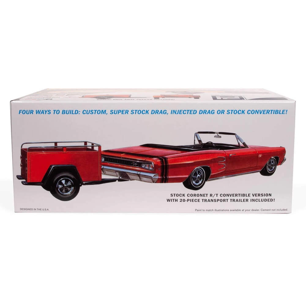 Skill 2 Model Kit 1968 Dodge Coronet Covertible w/ Trailer