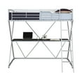 X Loft Bed over Workstation, Silver