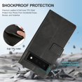 thumbnail image 6 of Wallet Case for Google Pixel 6 Pro, 5 Card Slots Magnetic Closure Zipper Pocket Handbag PU Leather Flip Case with Wrist Strap TPU Kickstand Full Protection Cover - Black, 6 of 18