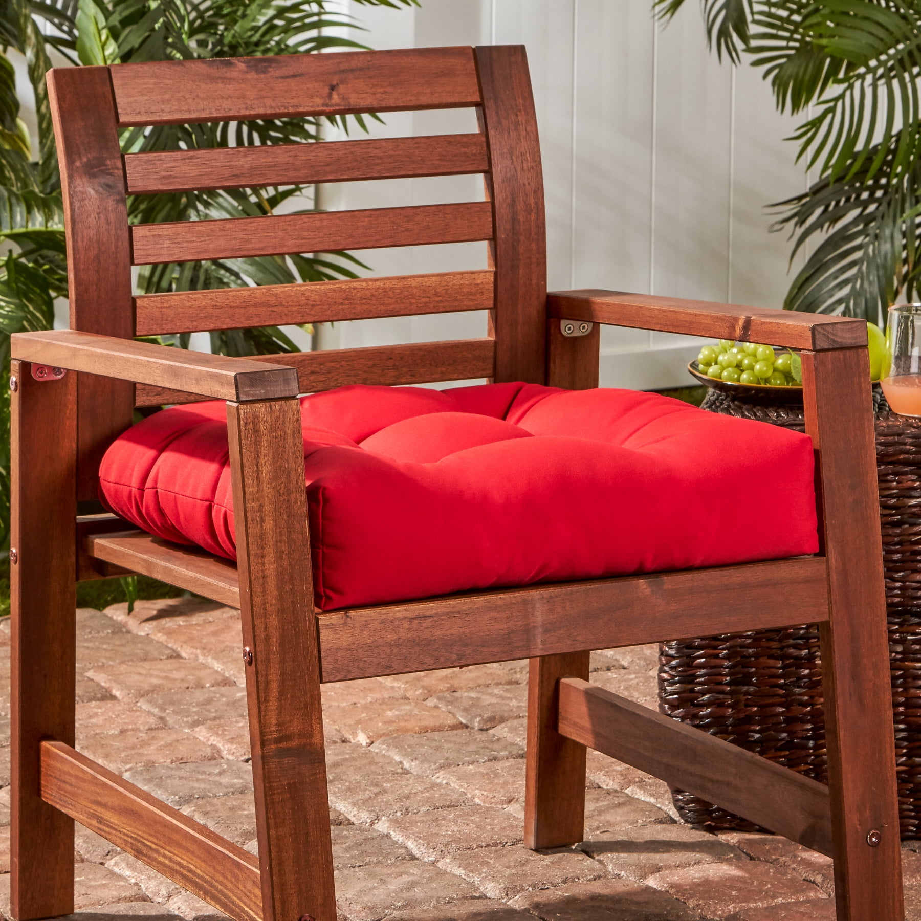 Jordan Manufacturing Outdoor Patio Tufted Wicker Chair Cushion With Greendale Home Fashions Outdoor 20 Sunbrella Fabric Chair Cushion
