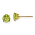 thumbnail image 1 of 14k Yellow Gold Round Peridot 6mm Earrings Stud, 1 of 7