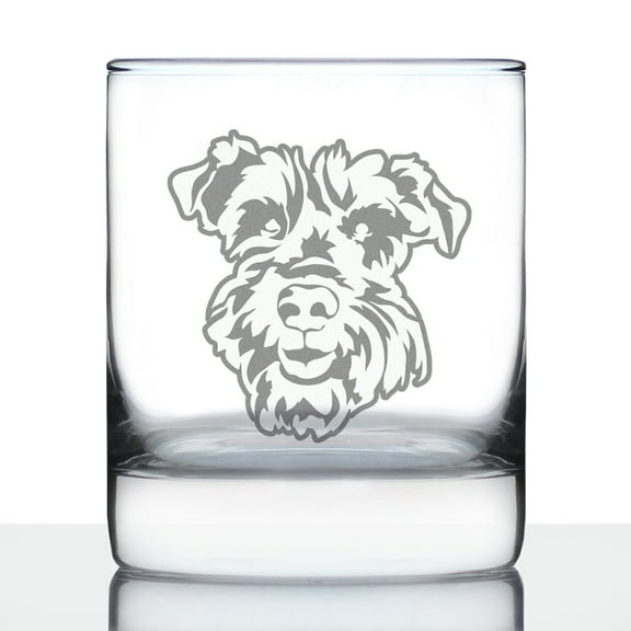 Bevvee Whiskey Rocks Glass 10.25 oz Schnauzer Face Schnauzer Owner Gifts Glassware & Drinkware