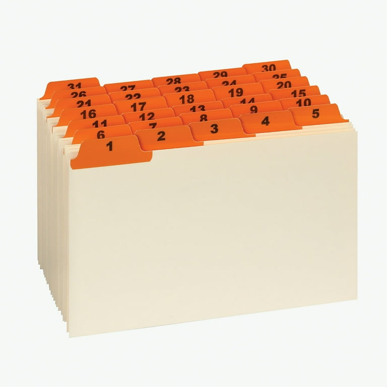 Oxford Manila Laminated Index Card Guides, Daily File Dividers