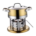 thumbnail image 1 of Estufa de Alcohol, Olla Caliente, Olla de Acero Inoxidable para Sopa, Utensilios de Cocina, Olla para Cocinar, Práctico Plato para Calentar en El Rest Oro, 1 of 8