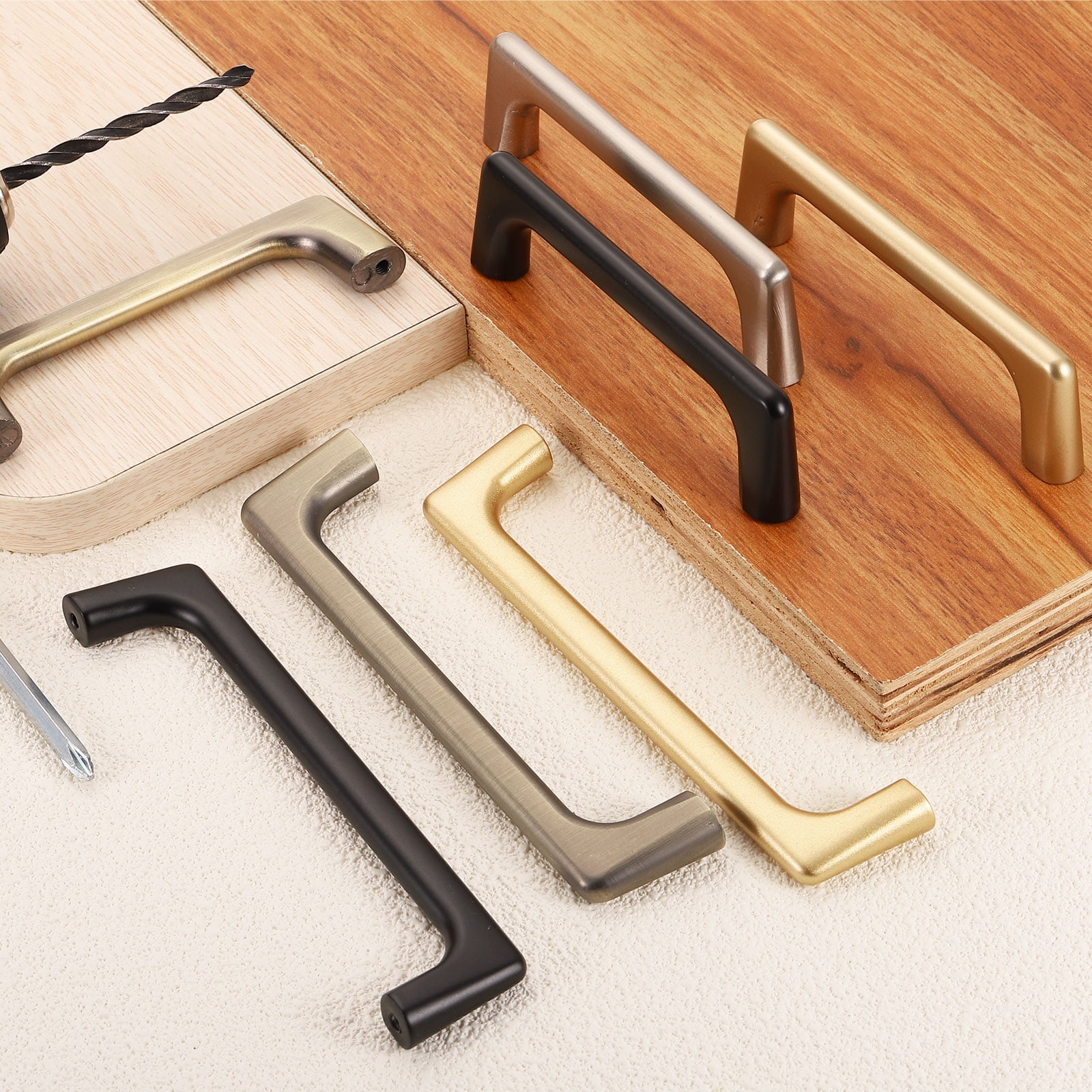 Unique Bargains Durable Aluminum Alloy Cabinet Pulls for Kitchen Applications 5" Gold
