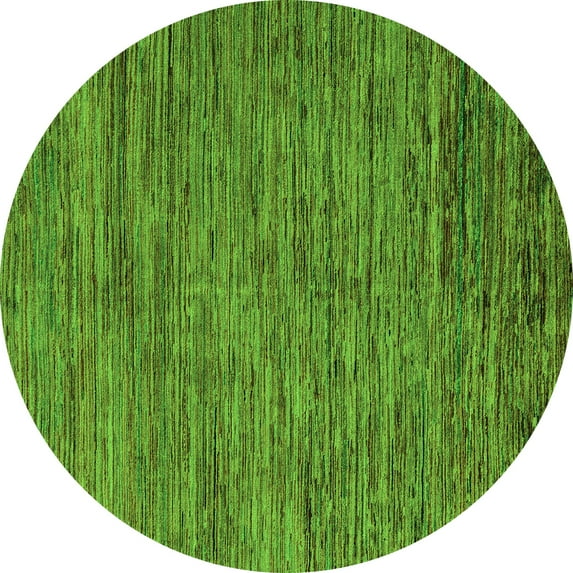 Ahgly Company Indoor Round Abstract Green Modern Area Rugs, 5' Round