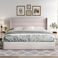 thumbnail image 2 of Large lift storage bed, modern wingback headboard, no springs required, easy to assemble, hydraulic storage My Lux Decor Round, 2 of 10