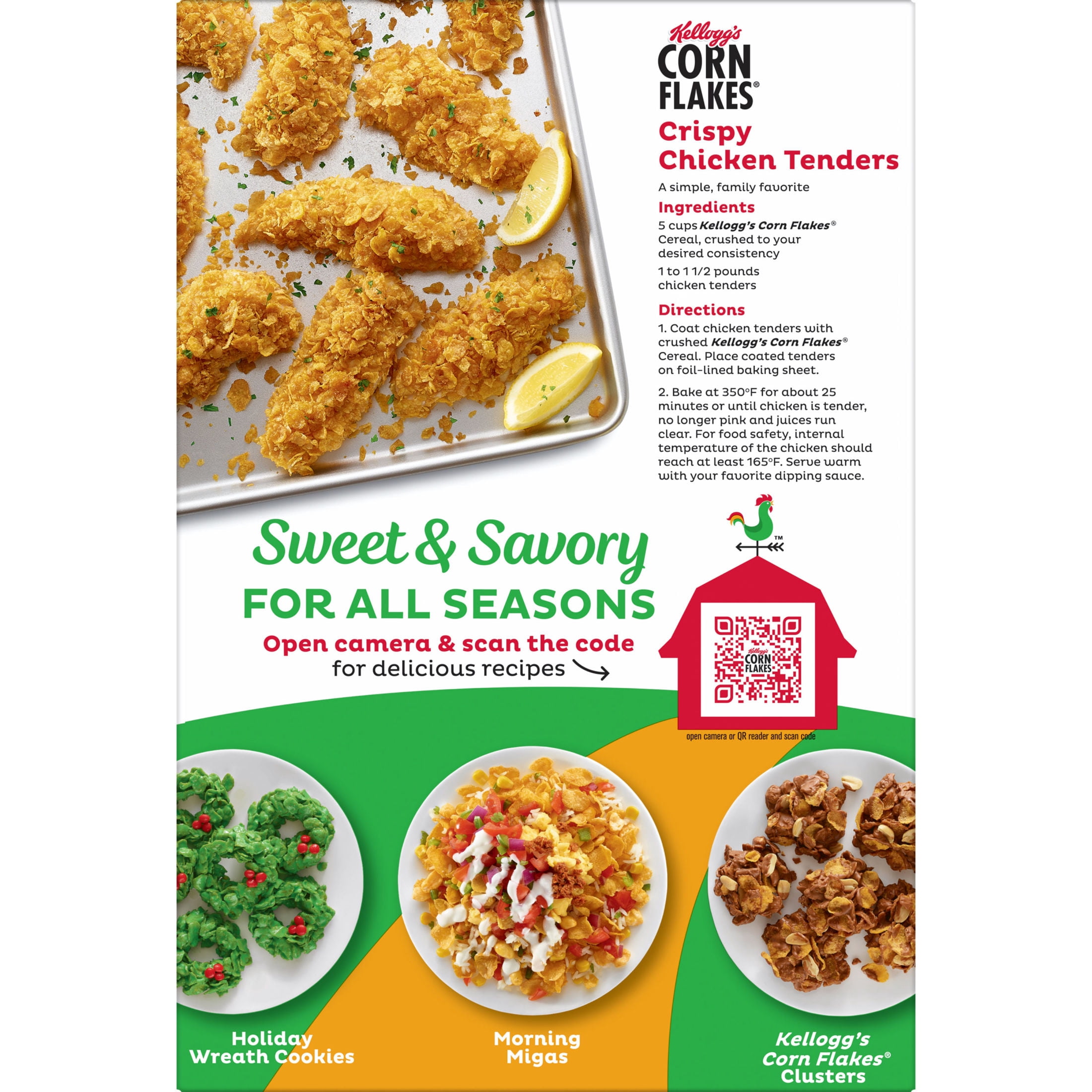 (8 pack) Kellogg's Corn Flakes Original Breakfast Cereal, 8 Vitamins and Minerals, Mega Size, 25.2  oz