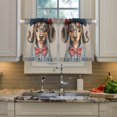 thumbnail image 2 of Yayeee Kitchen Curtains Tier Pair Light Filtering 27"x24" Rod Pocket Short Cafe Window Panel, Red Dog Artist, 2 of 7
