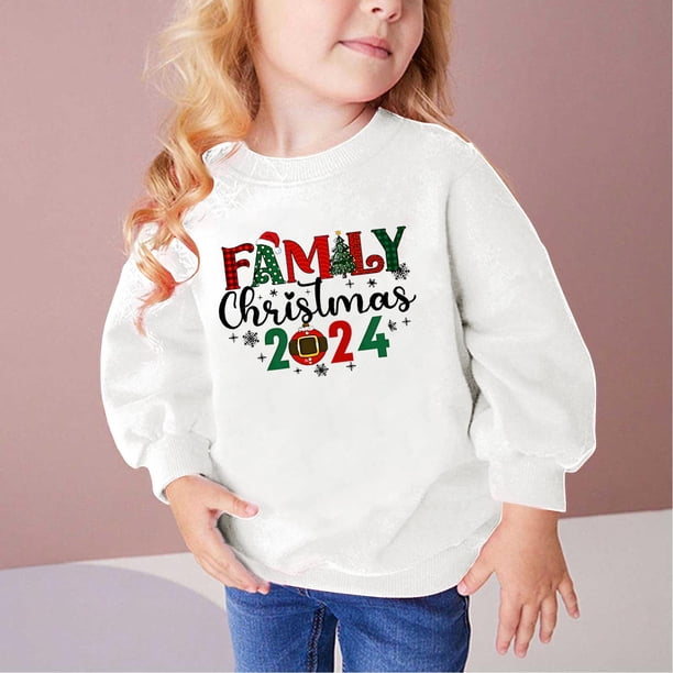 Xihbxyly Sudadera con Estampado de Letras Navideñas, Sudadera Suave con Capucha para Niños y Niñas, Jersey de Manga Larga, Ropa Informal, Uniforme Escolar, Regalo Navideño, Material de Algodón y Poli