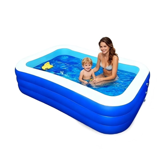 BN-LINK Inflatable Swimming Pool, 83’’ × 53’’ × 20’’ Large & Thickened Family Swimming Pool for Garden, Outdoor, Backyard, Suitable for Adults and Family