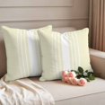 thumbnail image 2 of Cream White Stripe Outdoor Waterproof Pillow Covers, Modern Rustic Vertical Striped Decorative Square Throw Pillowcase Sofa Cushion Sham for Patio/Couch/Chair, 24"x24" 2 Pack, 2 of 8