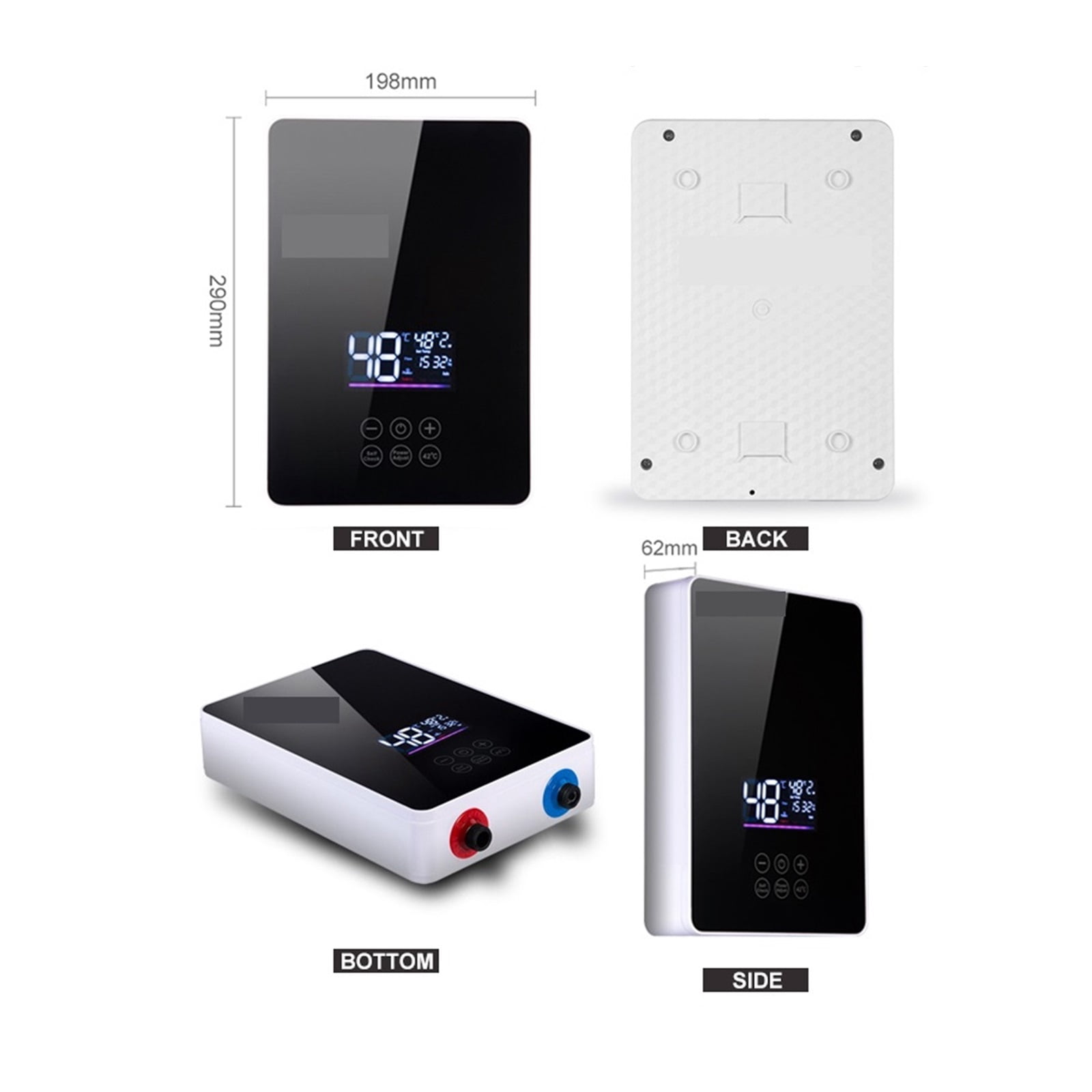 Instant Water Heater Shower Bathroom Faucet Hot Water Heater 6000W Digital Display For Country House Cottage Hotel Kitchen ,Energy Saving