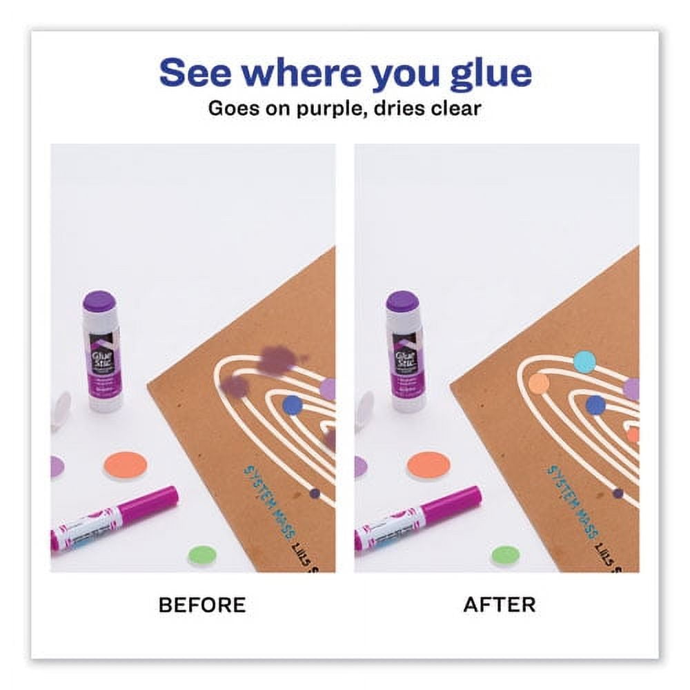 Permanent Glue Stic, 1.27 Oz, Applies Purple, Dries Clear | Bundle of 10 Each