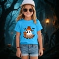 thumbnail image 2 of Staki Girls Halloween Sweatshirt Toddler Baby Girl Halloween T-Shirts Cutest in Graphic Shirts Kid Short Sleeve Tees Vintage Top(Blue,3-4 Years), 2 of 5