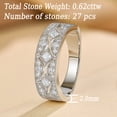 thumbnail image 4 of Newshe Jewellery Wide Moissanite Wedding Bands for Woman Vintage Eternity Rings D Color VVS1 Princess Round Size 10, 4 of 9