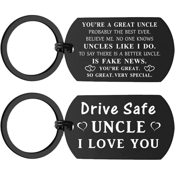 Uncle Gifts for Men - Drive Safe I Love You Keychain for Him Birthday Fathes Day- Best Uncle Ever Present