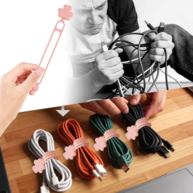 Data Organizer 2026 Upgraded Version Silicone Ties Reusable Management Organizer Purpose Elastic Rope Organizer For Fixing And Bundling Wires