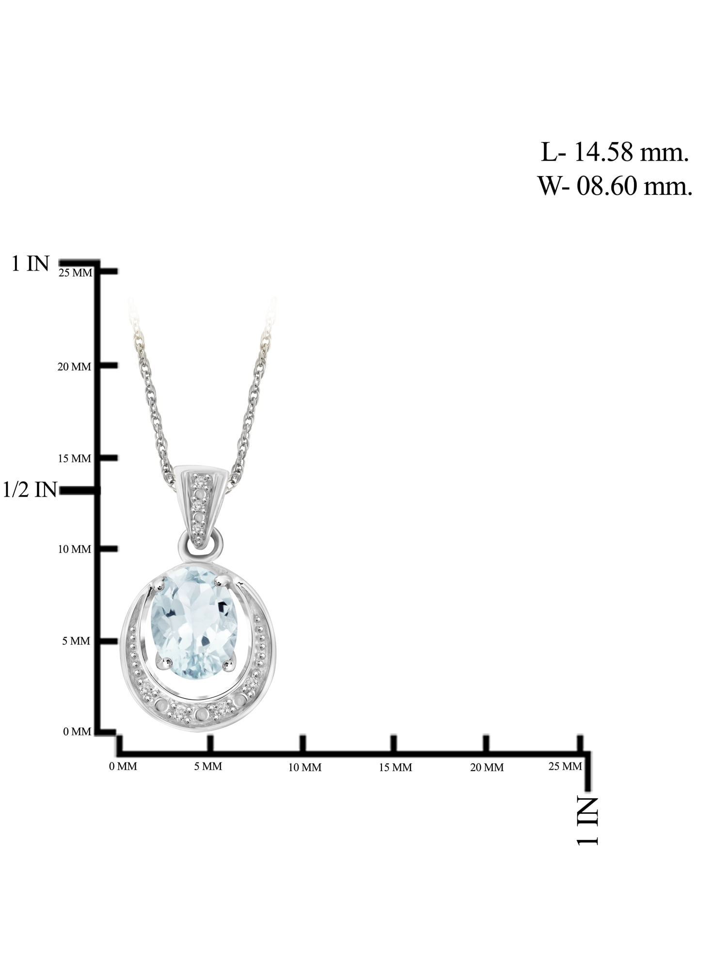 JewelersClub Silver Necklaces for Women –Silver Necklace for Women .925 Sterling Silver – Aquamarine Necklace Centerpiece, White Diamond Accents – Hypoallergenic Pendant