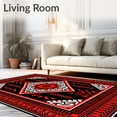 thumbnail image 2 of ODIKA 3'x5' Machine Washable Non-Slip Area Rug, Aztec Medallion High Traffic Rug with Pad, Red, 558285, 2 of 8
