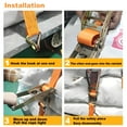 thumbnail image 4 of 4 Pack Ratchet Straps 4000 lbs 1.5" x 19' Heavy Duty Set for Truck Luggage Rack, 4 of 8
