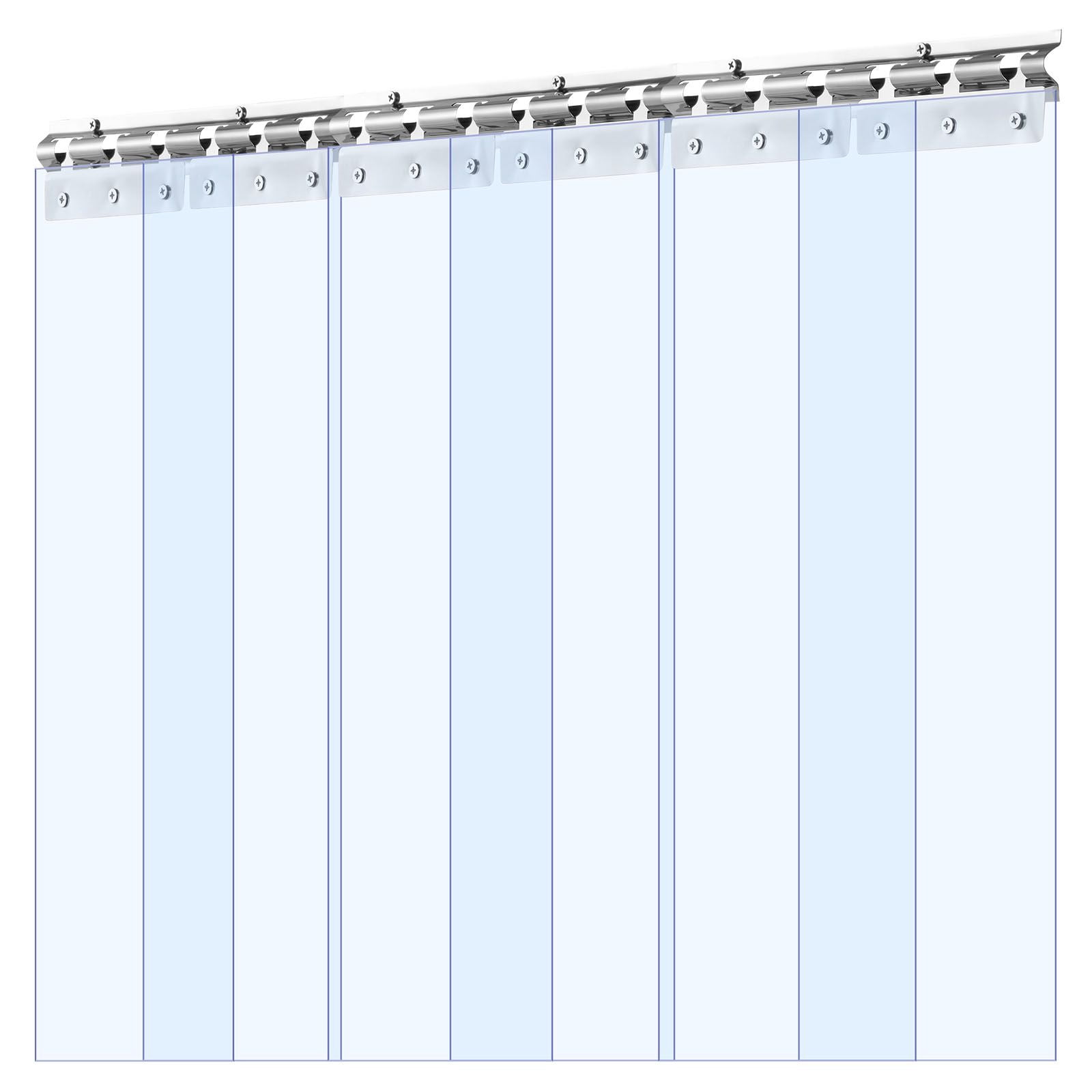 Thermal Insulating Clear PVC Strip Door - 6 Strips, Each 84" High x 36" Wide, for Walk-In Freezer, Cooler, Commercial Warehouse, and Garage Doorways