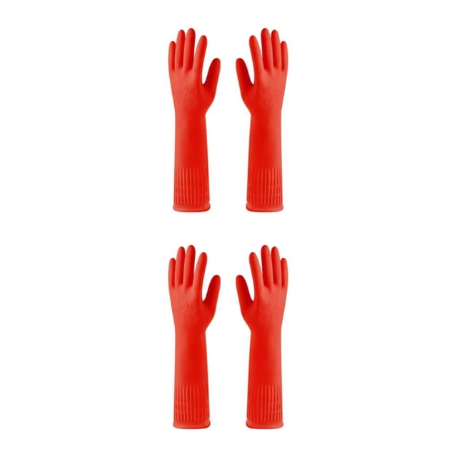 Advancent 2X guantes de goma utensilio de cocina herramienta de jardinería de larga duración exquisito gran sellado guante de multiusos rojo Rojo METRO 2Conjunto