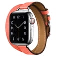 thumbnail image 2 of Circoclve Apple Watch Double Tour Leather Band 38mm 40mm 41mm, Genuine Leather Replacement Strap for Series 9 8 7 6 5 4 3 2 1 Ultra 2 Ultra iWatch Leather Bracelet for Women, Rose Azalée, 2 of 6