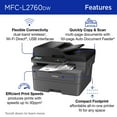 thumbnail image 4 of Brother Wireless MFC-L2760DW Compact Monochrome All-in-One Laser Printer with Copy, Scan and Fax, Duplex and Mobile Printing, Refresh Subscription Ready, 4 of 9