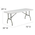 thumbnail image 4 of Flash Furniture Elon 6' Rectangular All-Occasion Plastic Event Folding Table, White, 4 of 8
