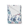 thumbnail image 2 of Animal Soft Flannel Fleece Throw Blanket, Spring Birds Sparrows with Branches Watercolor Leaves Artwork, Cozy Plush for Indoor and Outdoor Use, 50" x 60", Royal Blue Sky Blue, by Ambesonne, 2 of 5