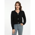 thumbnail image 3 of Scacto Women's Cardigan Sweaters Open Front Long Sleeve Button Down Knit Jackets with Pockets, 3 of 6
