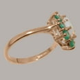 thumbnail image 3 of LBG British Made 9k Rose Gold Natural Opal & Emerald Womens Statement Ring - 33 size options - Size 11.5, 3 of 6