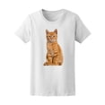 thumbnail image 2 of Ginger Cat Cute Sitting Pose T-Shirt Women -Image by Shutterstock, Female XX-Large, 2 of 4