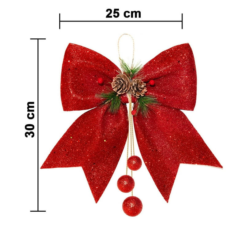 Clearance！SDJMa 12 Pack Christmas Red Bows Outdoor Decorations,Small  Christmas Tree Topper Bow, Velvet Wreath Bow for Xmas Home Front Door Decor  