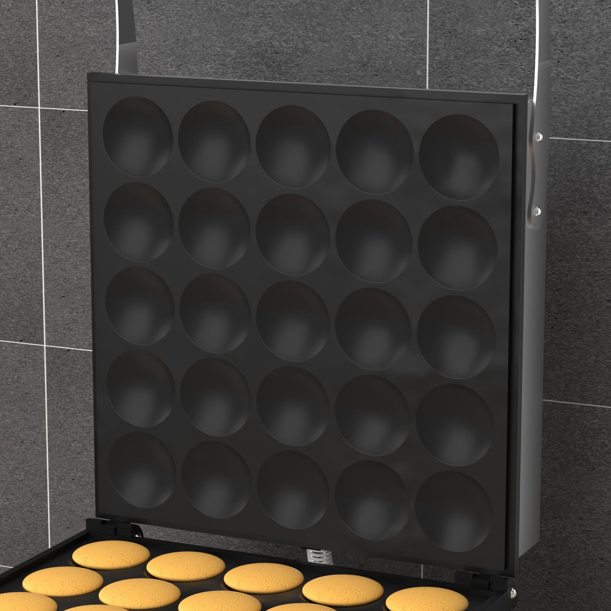 Tookss 1750W 110V Mini Dutch Pancake Maker,25 Holes Electric Commercial Pancake Machine,Proffertjes Muffin Waffle Maker for Kitchen Bakery Snack Bar
