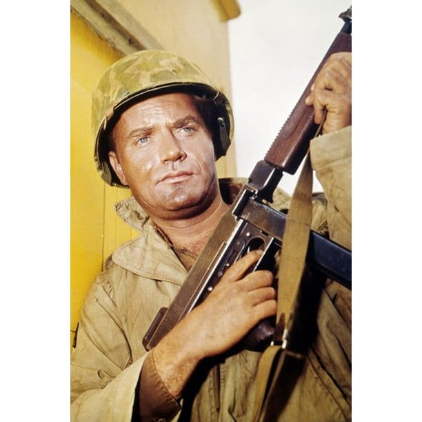 Vic Morrow Combat Great Color Portrait Rifle 24x36 Poster Walmart Com