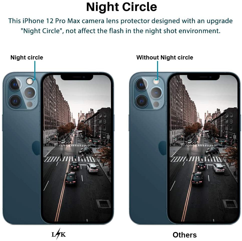 LϟK 4 Pack Screen Protector Compatible with iPhone 12 5G 6.1 inch with 2 Pack Tempered Glass and 2 Pack Camera Lens Protector 9H Hardness Bubble Free Alignment Frame Screen Protective Film