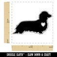 thumbnail image 2 of Long Haired Dachshund Dog with Heart Self-Inking Rubber Stamp Ink Stamper - Sky Blue Ink - Small 1 Inch, 2 of 7